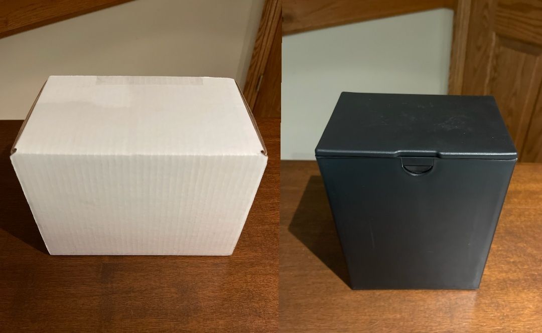 Boxes containing cremated remains